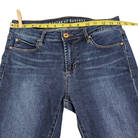 Articles of Society Women’s Skinny Leg Blue Dark Wash Mid Rise Jeans - Size 27 - Picture 9 of 16